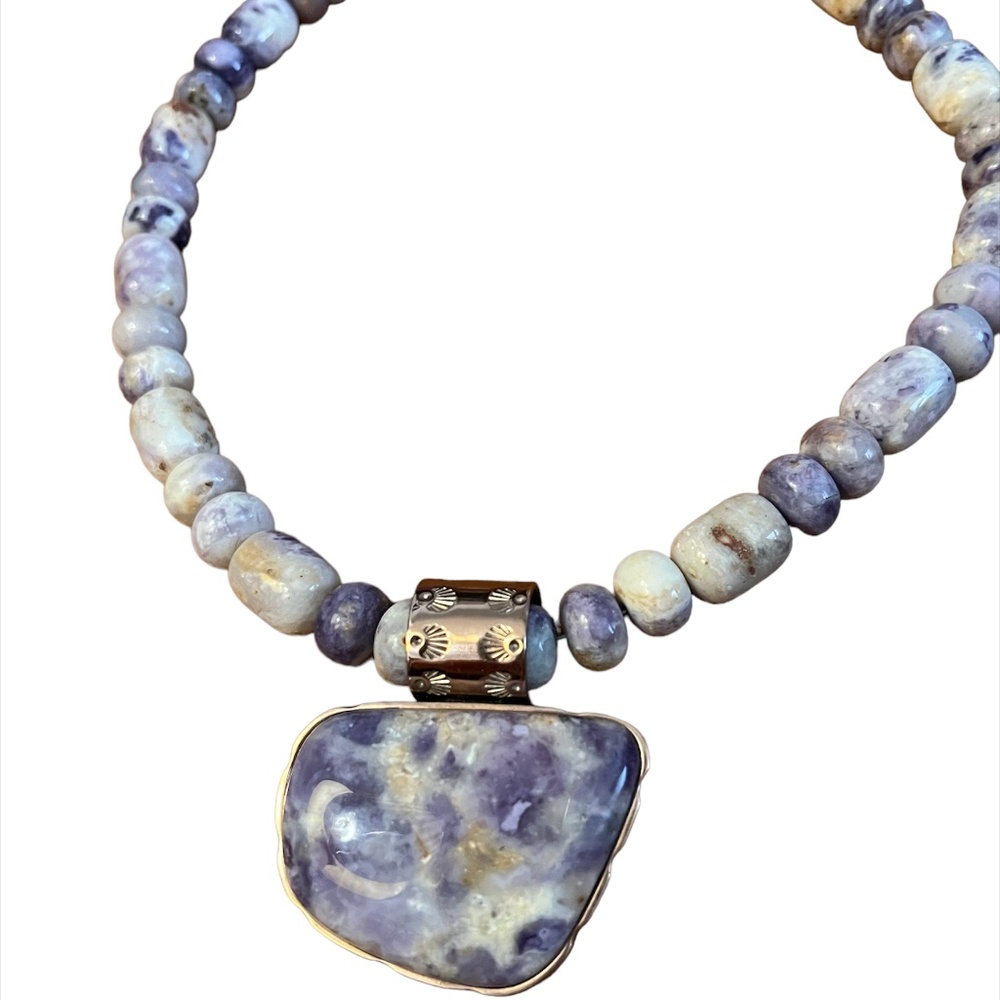 Gorgeous Genuine Tiffany Jasper and Copper Necklace
